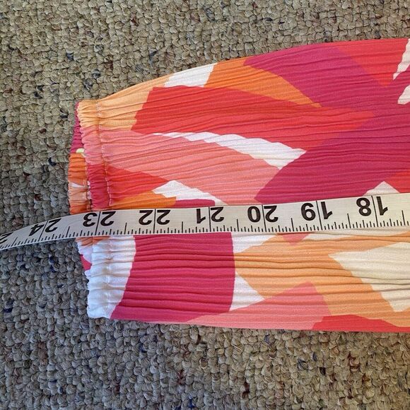 Nicole Miller Mini Dress Sz M Neon Multicolored Pop Art V Neck Elastic Tie Waist - Picture 3 of 10